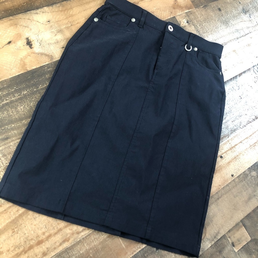 Simon Chang Pencil Skirt Navy Blue dark size 4